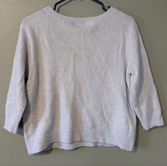 Chelsea 28 Baby Blue Wool Blend Cropped V Neck Sweater Size L - Picture 5 of 8